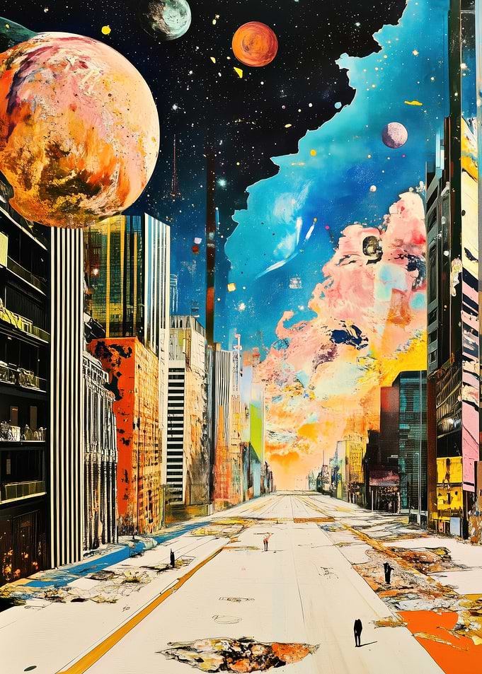 Cityscape with Planets