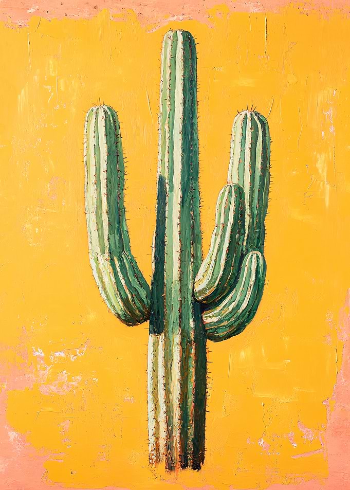 Saguaro Cactus Painting