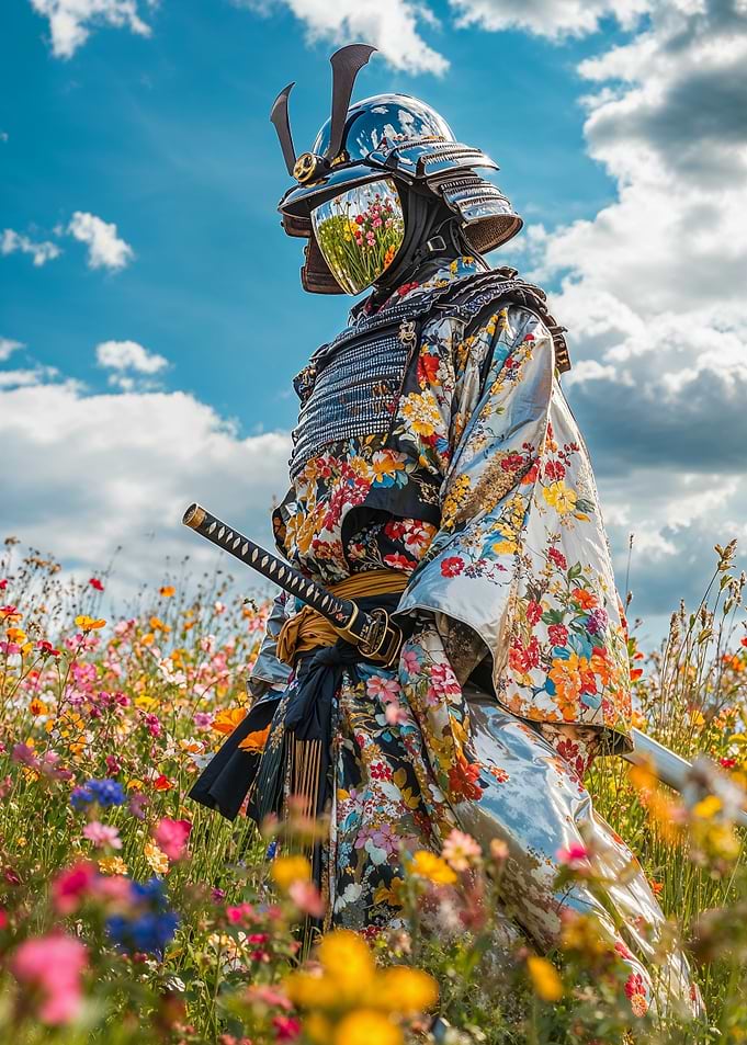 Samurai in Flower Field
