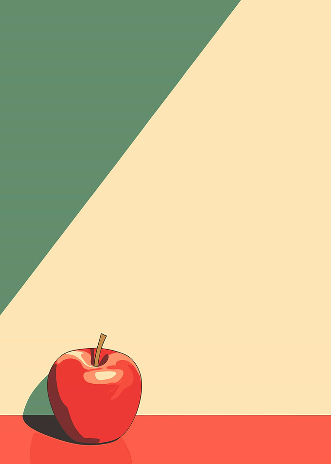 Red Apple Minimalist Art