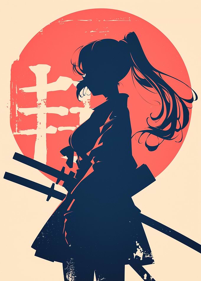 Samurai Woman Silhouette