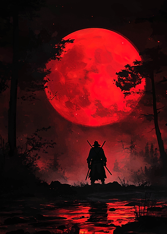 Samurai Under Blood Moon