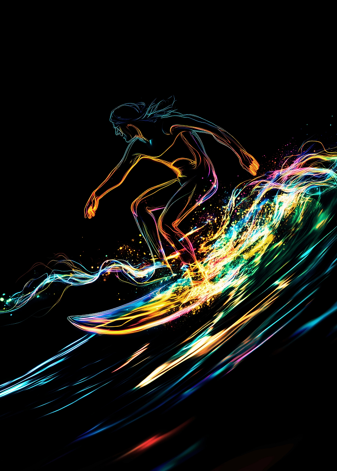 Vibrant Neon Wave Dance