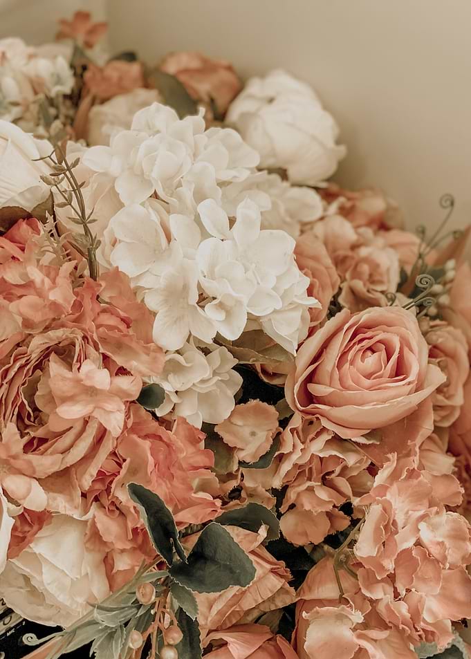 Peach and White Flower Bouquet