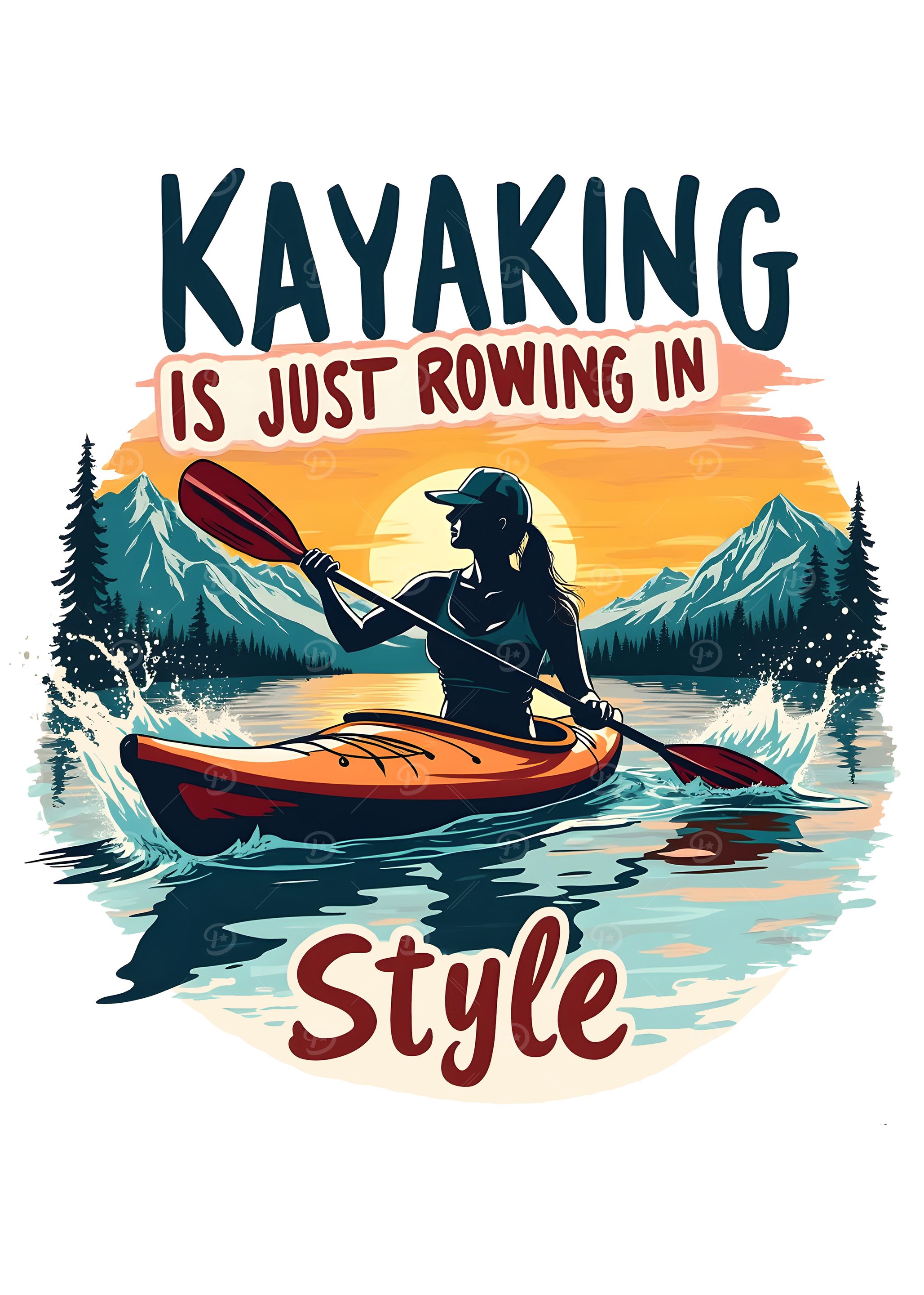 Kayaking Is Just Rowing In Style - Kayak Outdoor Sport Nature Lake