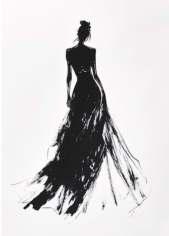 Black and White Woman Silhouette