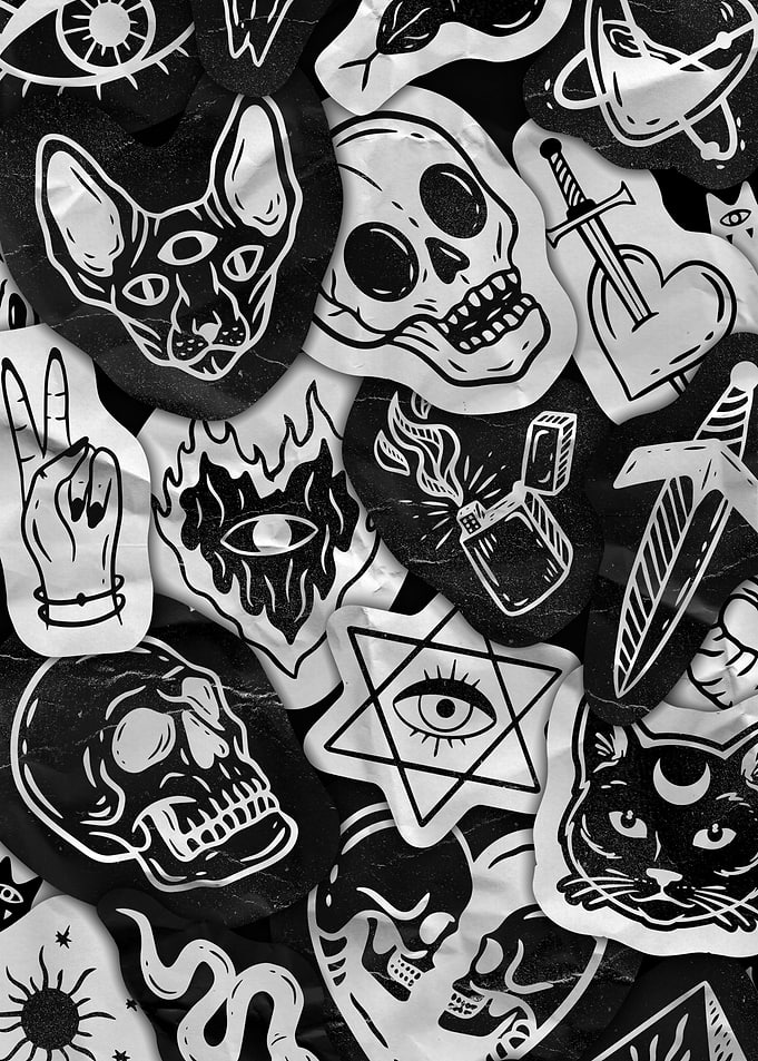 Black & White Tattoo Stickers