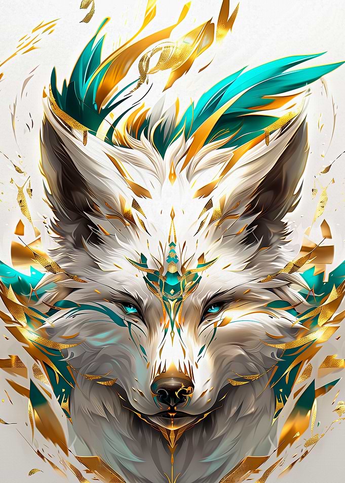 Golden Wolf Art Print