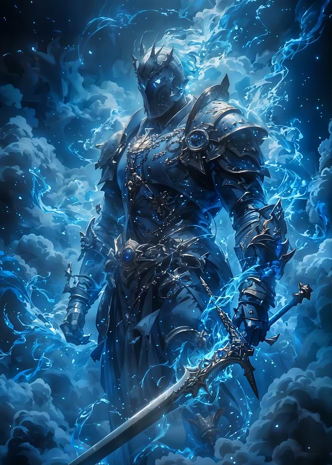 Blue Knight with Sword