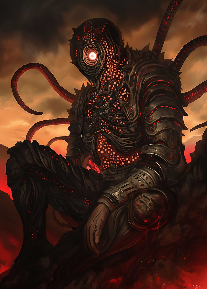 Dark Creature with Red Eyes