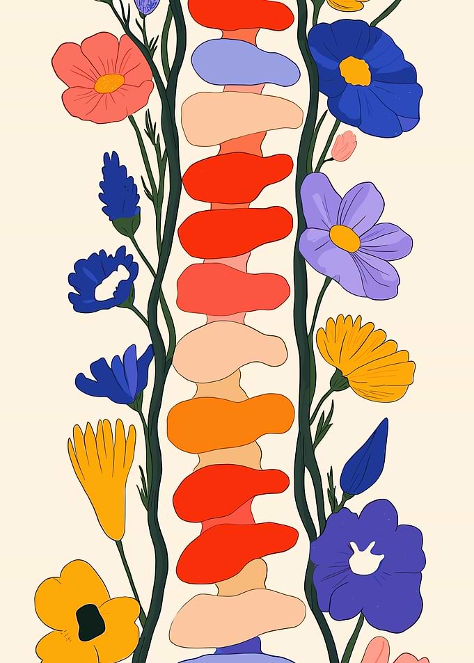 Floral Spine Illustration