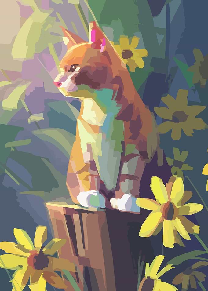 Cute Orange Cat in Garden