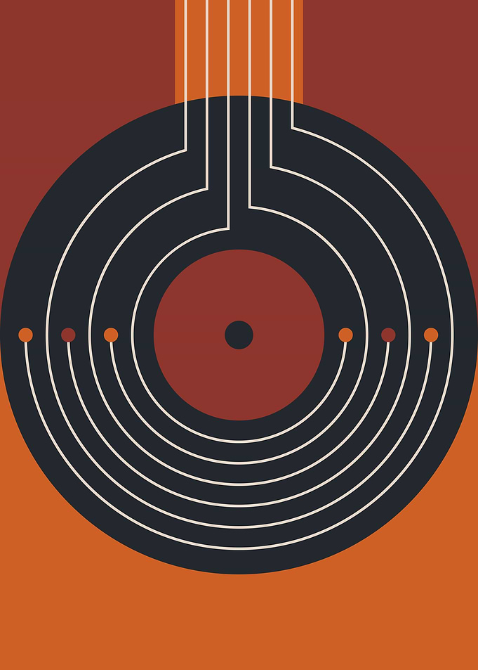 Vinyl record with strings