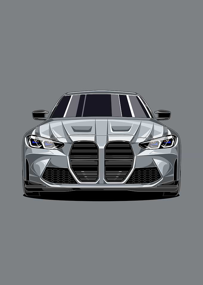 G80 - Modern Sports Car Poster – Performance Illustration | Car Decor for Fans