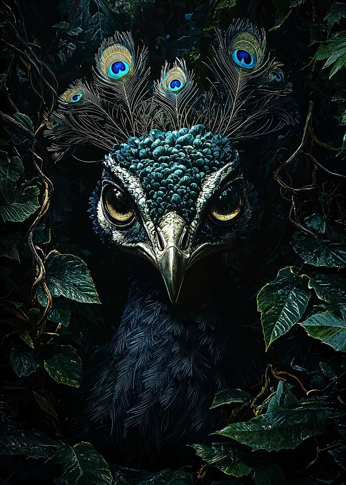 Peacock in the Shadows