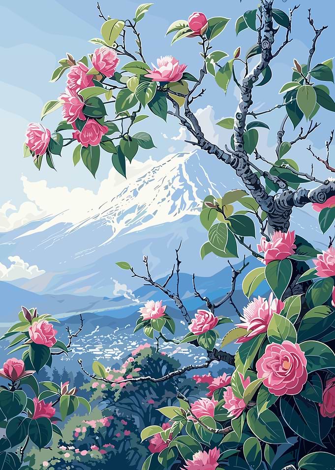 Mount Fuji with Cherry Blossoms