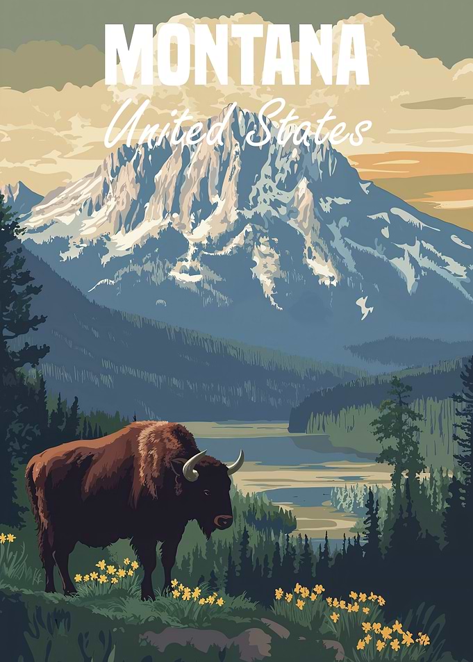 Montana Landscape Poster