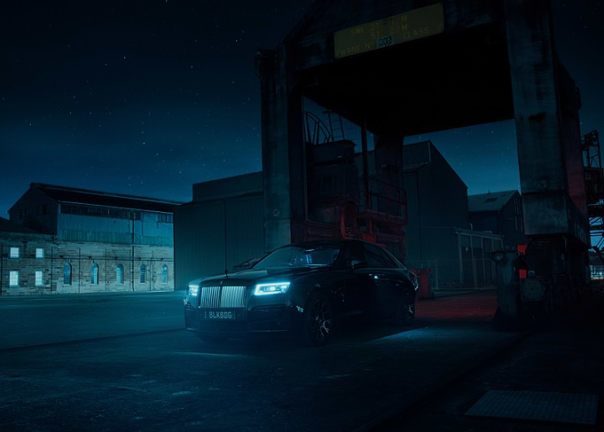 Black Rolls Royce at Night