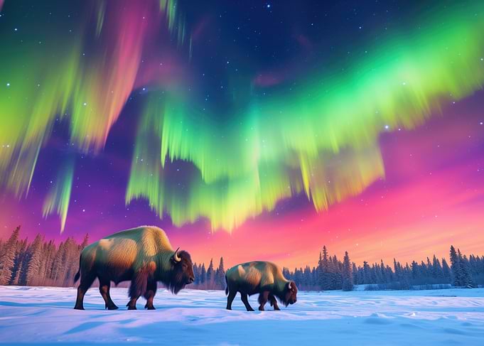 Bison Aurora Borealis