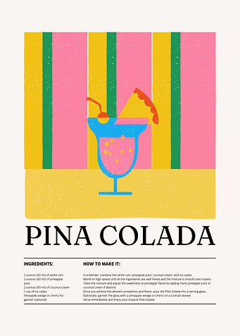 Pina Colada Recipe Illustration