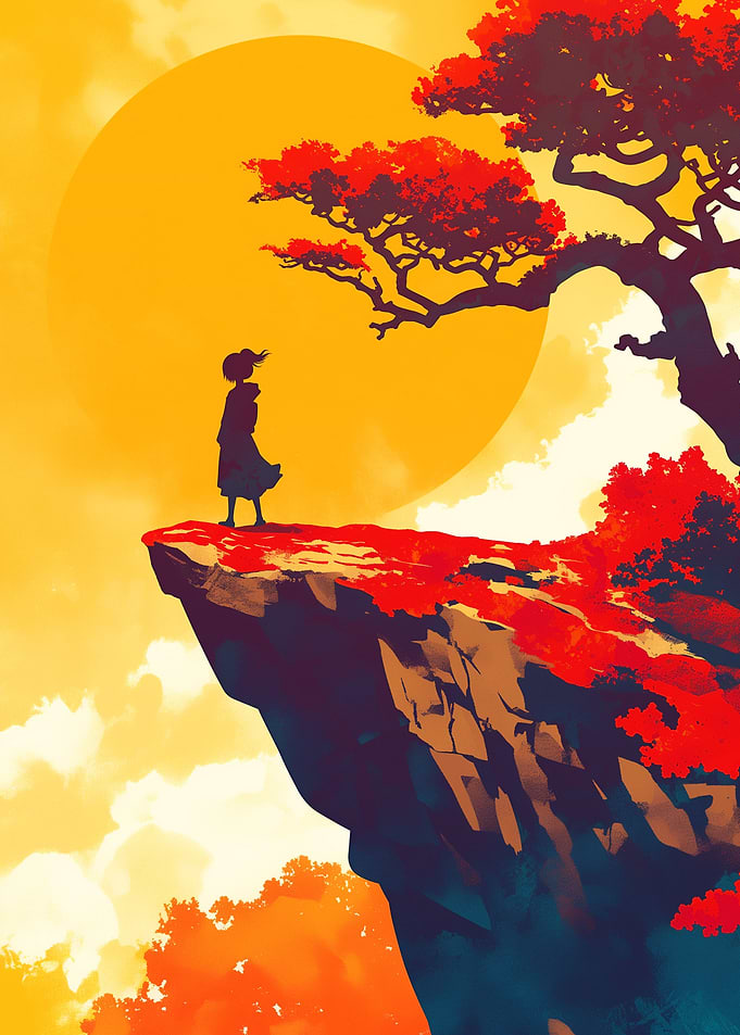 Silhouette on Cliff