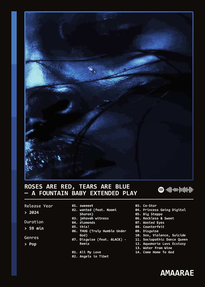 roses are red, tears are blue — A Fountain Baby Extended Play (2024) Album by Amaarae