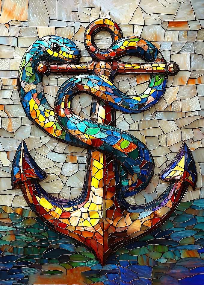 Mosaic Anchor with Snake