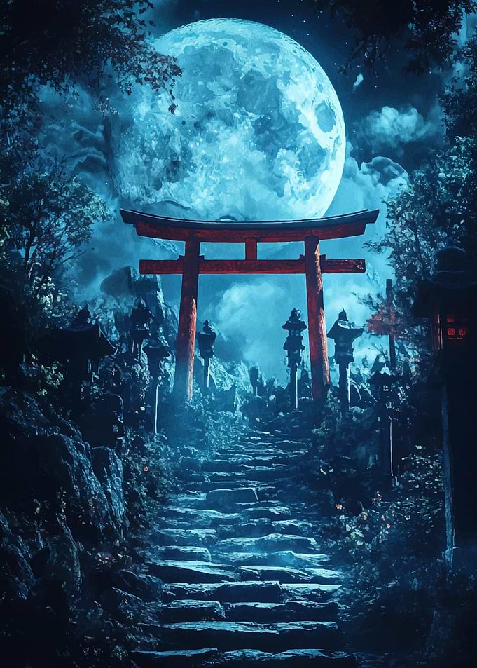 Japanese Moonlit Path