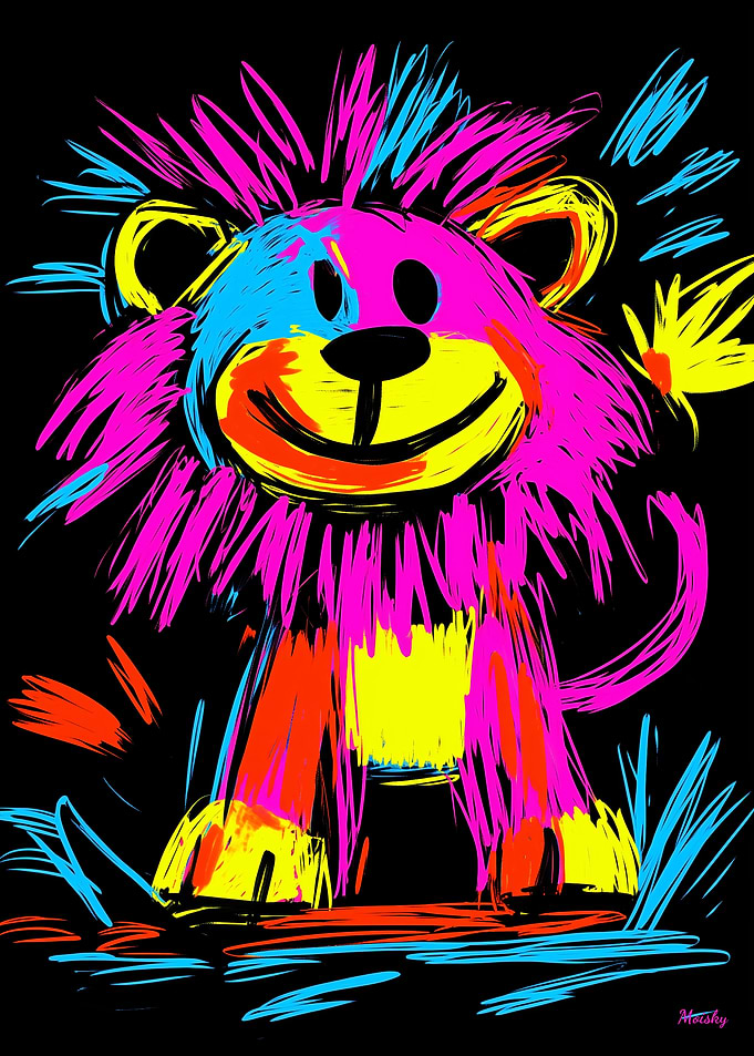 Colorful Lion Illustration