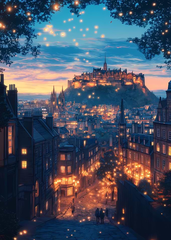 Edinburgh Castle in twilight