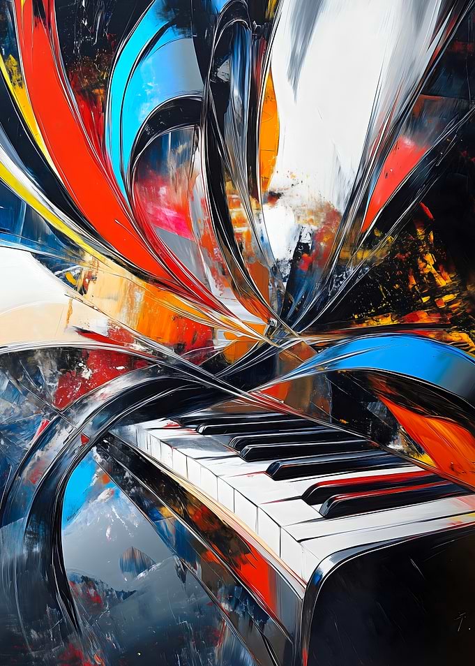 Piano Keys Abstract Art
