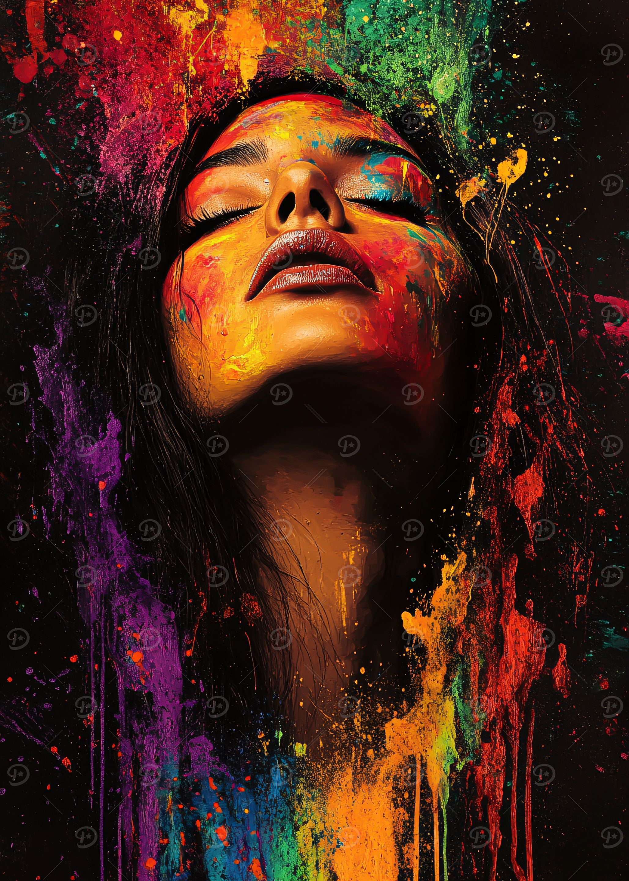 Woman Covered in Paint