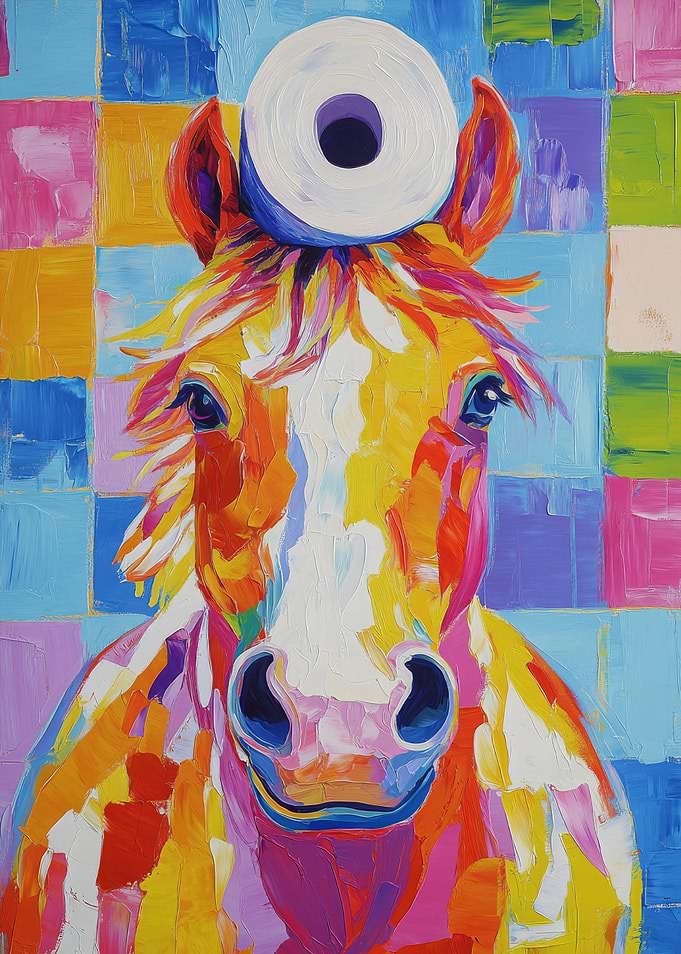 Horse with Toilet Paper