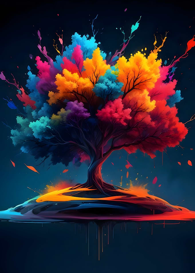 Colorful Tree Painting