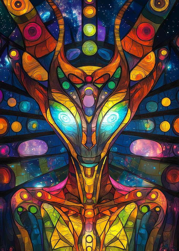 Cosmic Stained Glass Alien