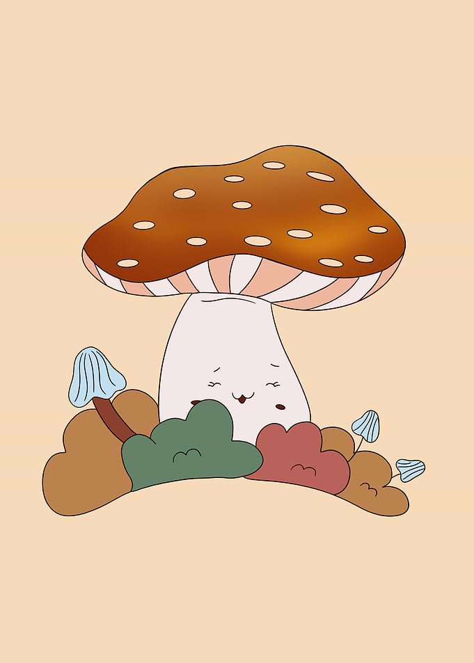 Gleeful Cute Mushroom