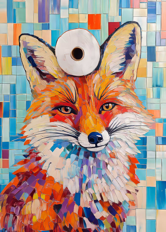 Fox with Toilet Paper