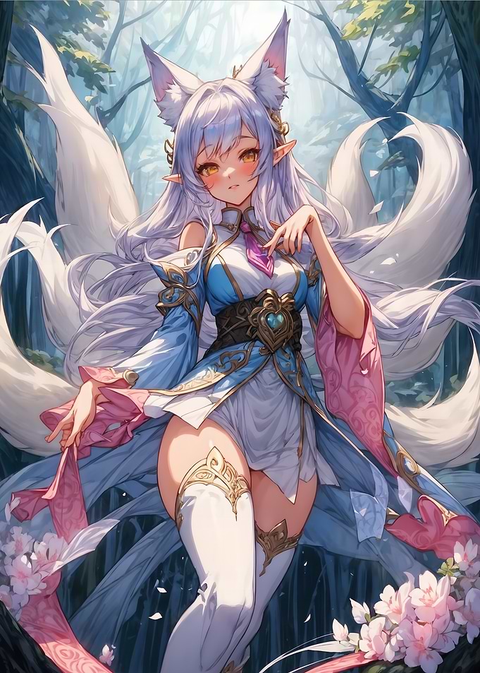 Anime Fox Girl Illustration