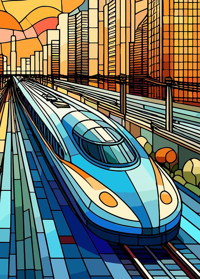 Japan Bullet Train Shinkansen Japanese Cityscape
