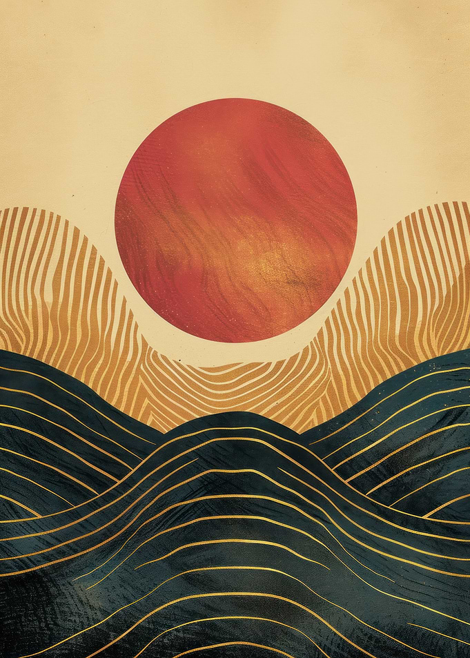 Abstract Sunset Landscape