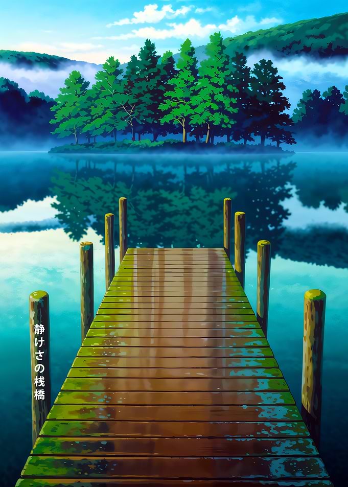 Wooden Dock by a Lake