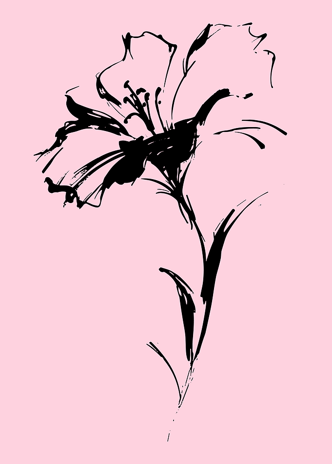 Black Ink Flower