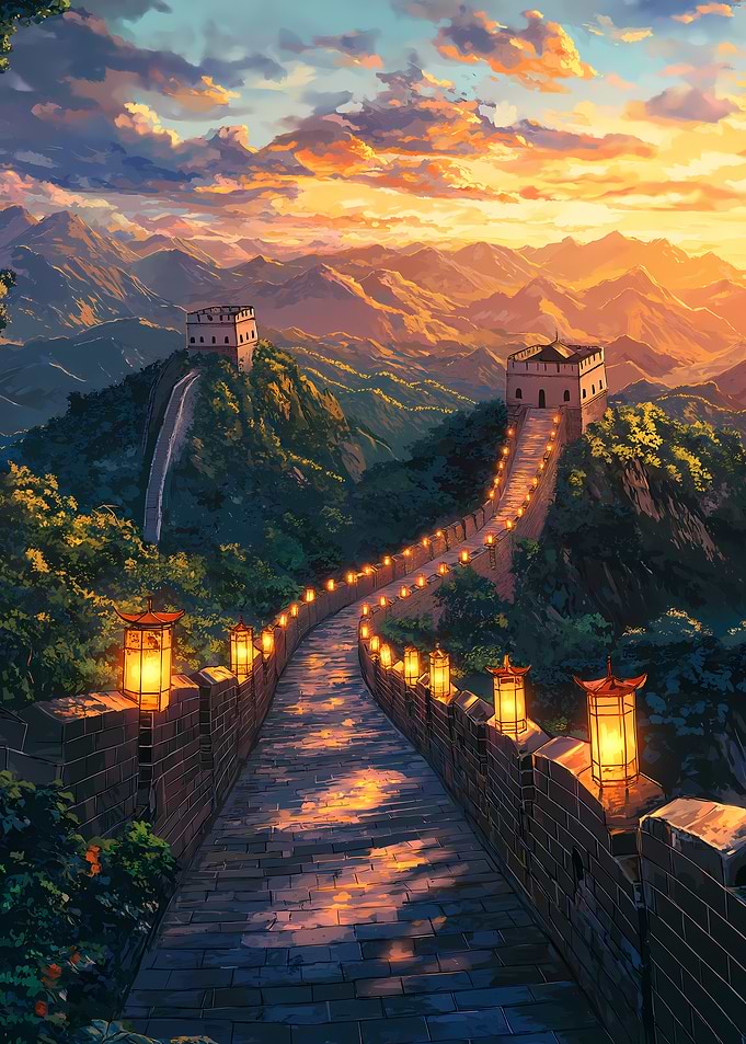 Great Wall of China Sunset