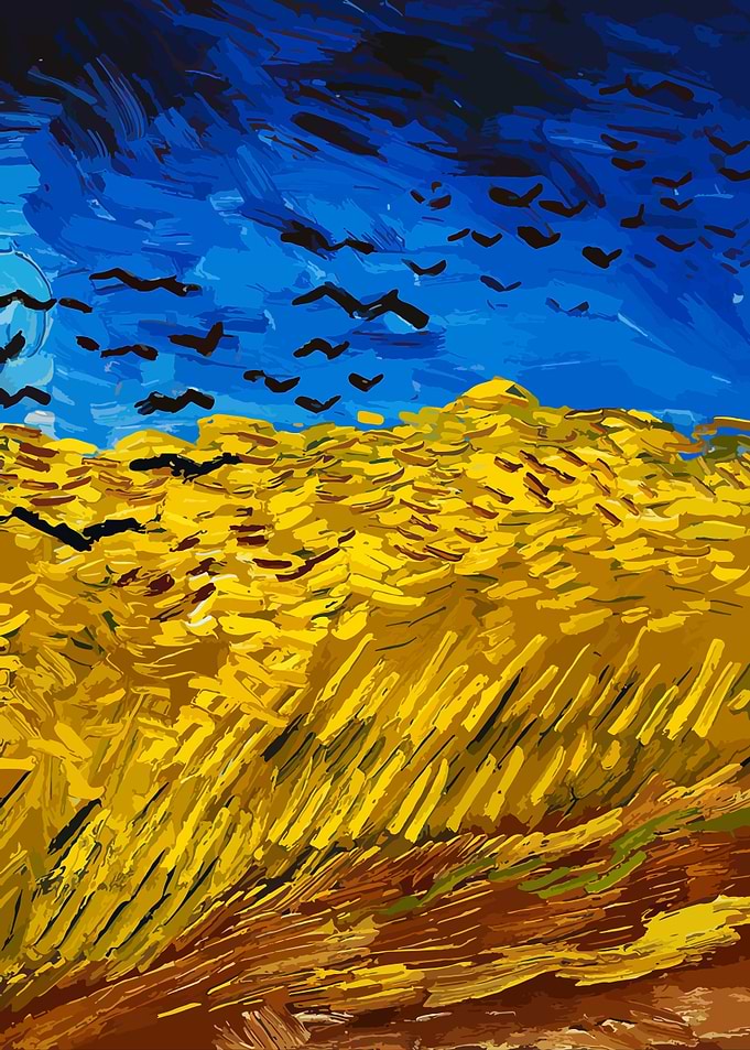 Starry Night Wheat Field
