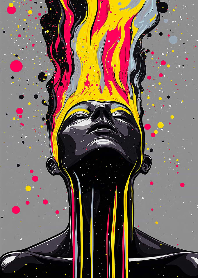 Abstract Portrait with Paint