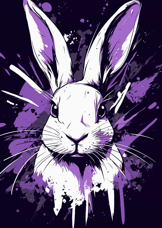 Purple Rabbit Art Print