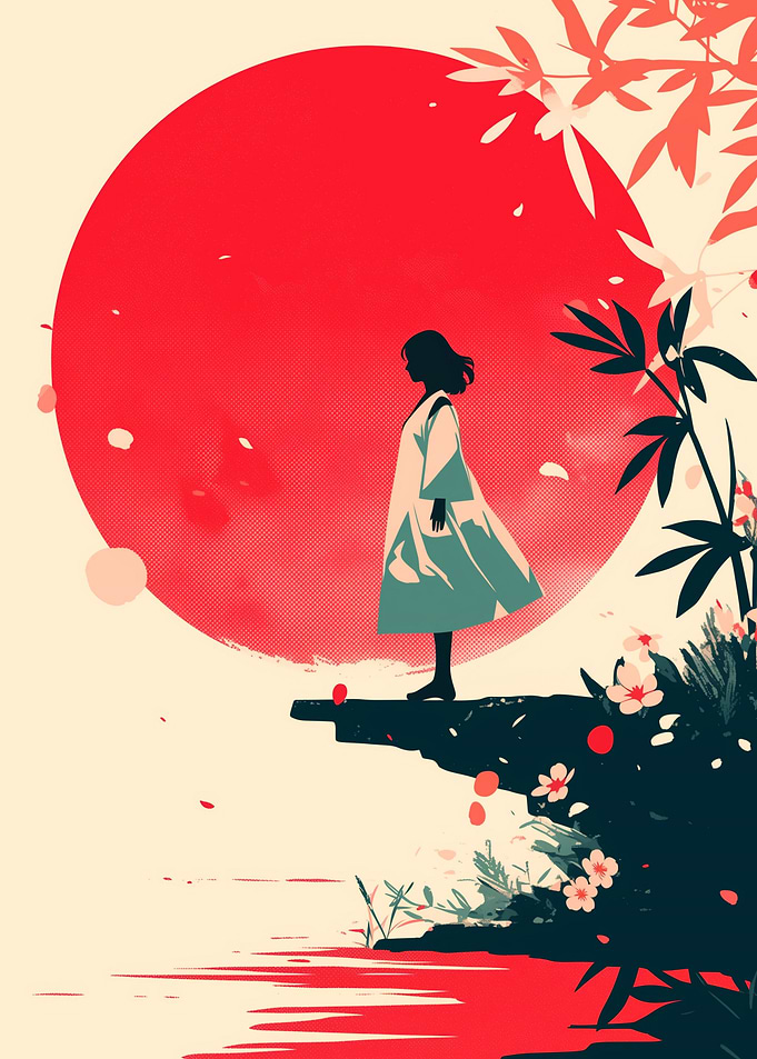 Silhouette Woman Sunset