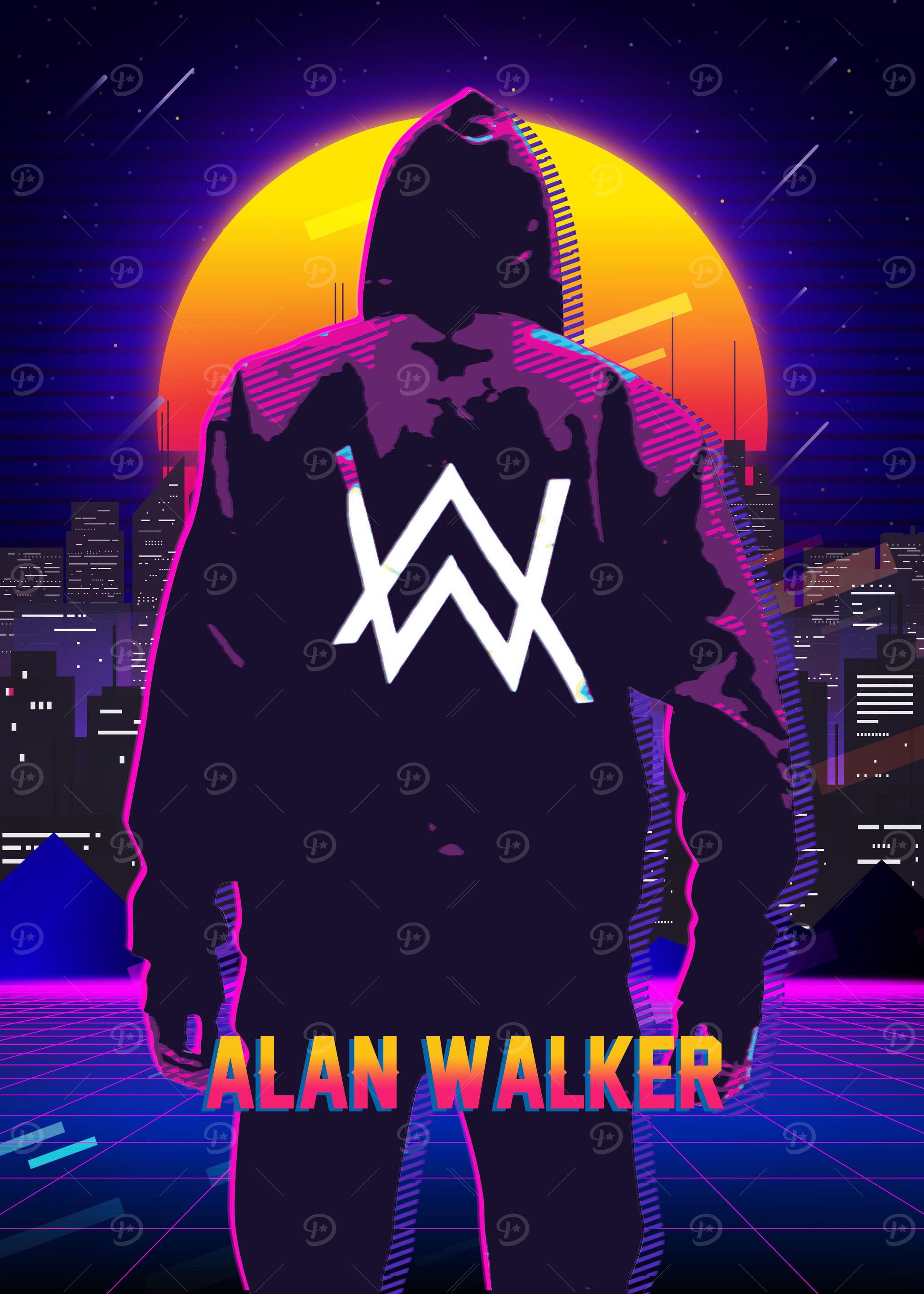 Alan Walker Retro Art
