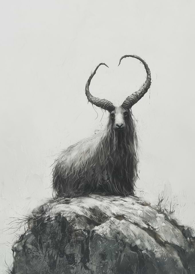 Goat with Twisted Horns