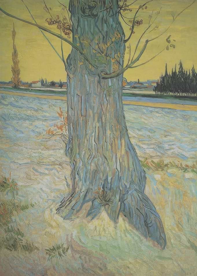 Tree Trunk in Landscape